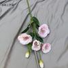 Flor de simulación de Platycodon grandiflorum de 6 cabezas, flor de fila para camino de boda, arreglo floral de arco, flor artificial, decoración floral suave para el hogar de hotel