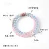 Pulsera de Cristal Fresca y Elegante Estilo Chino con Piedra de Cuarzo Diseño de Doble Círculo para Mujeres, con un Colgante Atractor de Riqueza y Seguridad, Adecuada como Regalo o Accesorio de Joyería