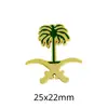 Emblema Nacional da Arábia Saudita Insígnia Adesivo de Telefone Padrão Palmeira Faca Curva Insígnia de Metal Presente Comemorativo Fonte de Fábrica Transfronteiriça