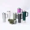 Taza para Coche de 40 oz, Taza con Asa de Doble Capa de Gran Capacidad, Taza Portátil para Exteriores con Aislamiento al Vacío y Popote, Acero Inoxidable 304