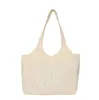 Bolsa Tote Bordada com Letras Estilo Coreano 2026 para Mulheres, Grande Capacidade, Bolsa de Ombro Casual, Bolsa de Mão Leve para Compras