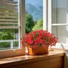 Flores Artificiales Transfronterizas de Amazon Plantas Falsas de Plástico 7 Cabezas Malla 35 Eucalipto Violeta Decoración Exterior