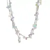 Collar de perlas con cuentas de colores cadena de clavícula en capas dopamina vacaciones en la playa accesorio de alta gama venta al por mayor transfronteriza