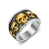Anillo Nórdico de Venta Caliente Transfronterizo, Estilo Punk Acero Inoxidable Calavera Personalizada Anillo Completo Unisex Joyería Lista para Enviar