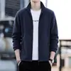 Moletom com zíper e gola alta em fleece dupla face para homens, jaqueta quente de fleece para esportes de caminhada ao ar livre no outono e inverno