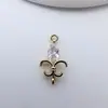 Colgantes de Cobre Chapado en Oro con Circonita Microincrustada, Varias Pulseras de Colgante Individual, Materiales para Abalorios de Cristal Hechos a Mano, Accesorios para Joyería DIY