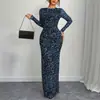Vestido Feminino Elegante com Temperamento Estampa de Leopardo Malha Slim Transparente Manga Longa Estilo Europeu Americano Sexy Cintura Marcada Justo para Mulheres