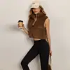 Chaleco de pana transfronterizo para mujer, estilo corto, nueva versión coreana 2026, cuello alto, corte holgado, moderno y elegante