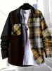 Camisa de Manga Larga a Cuadros Lar de Uso Diario Casual para Hombre Europea y Americana de Primavera y Otoño Transfronteriza de Amazon