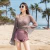 Traje de baño Sexy Bikini Dividido para Mujer Coreano de Manga Larga con Efecto Adelgazante que Cubre el Vientre Bikini Set de Tres Piezas 2024Ins