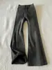 Jeans Retrô Americano Lavado Preto-Cinza Nicho Emagrecedor Flare Calças Tendência Marca Calças Largas Casuais Comprimento Total