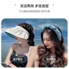 Sombrero de Protección Solar para Mujer, Goma Negra, Estilo Concha de Verano con Ala Ancha, Resistente a los Rayos UV, Sombrero de Sol Abierto para Ciclismo al Aire Libre, Banda para la Cabeza Plegable
