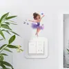 Linda Niña Bailarina Sala de Estar Dormitorio Entrada Interruptor Pegatina Decoración del Hogar Pegatina de Pared Venta al por Mayor Autoadhesivo