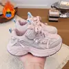 Zapatos Chunky para Niños Zapatos Deportivos Gruesos para Niñas Invierno 2026 Nuevo Estilo Zapatos de Algodón con Felpa Zapatos Cálidos Impermeables para Correr