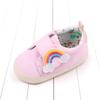 Zapatos nuevos de arcoíris lindos para niñas pequeñas de primavera y otoño, suela de tela antideslizante, para bebés de 0 a 12 meses, zapatos para niños pequeños BYQ3181