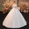 Vestido de Novia Principal Elegante y Pesado de Satén Estilo Nuevo 2026 con Cola Francesa, Vestido de Noche Francés para Mujer