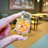 Llavero de Tortuga Luminosa Rellena de Aceite con Tortuga de Cristal Colgante de Arena Movediza Encanto de Regalo Pequeño Decoración para Bolso de Pareja Regalo