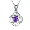 Collar con Colgante de Ciruela de Doble Capa Plateado Estilo Coreano para Mujer, Artístico Mori, con Diamante, Joyería de Moda Simple