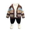 Suéter de Punto de Primavera y Otoño para Niños 2025 Nuevo Suéter Cárdigan Elegante con Bloques de Color para Niños Suéter de Otoño para Niños