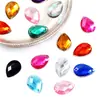Forma de lágrima Superficie de malla Doble agujero Fondo plano Acrílico Strass DIY Ropa Joyería Accesorios Strass con garra cosido a mano Material de strass