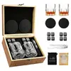 Conjunto Popular de Copos de Whisky do Fabricante 2 Copos 8 Pedras Caixa de Madeira Pedra de Gelo de Granito Conjunto Vários Copos de Vinho