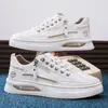 Zapatos de lona para hombre, de moda para verano, zapatillas cómodas y transpirables sin cordones, zapatos deportivos casuales, zapatos blancos de suela gruesa que aumentan la altura