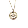 Collar Colgante Brújula Personalizado de Plata de Ley S925 Estrella de Ocho Puntas Nicho Colgante de Plata Transfronterizo Aliexpress Amazon Europeo y Americano