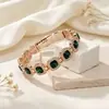 Pulseira quadrada de diamante ouro rosa para mulheres, pulseira magnética colorida de pedras preciosas de luxo leve, joia de cristal moderna e versátil, presente