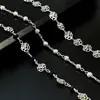 Cadena para Colgante de Varilla Curva DIY Cadena Suelta de Metal Colgante de Flor de Rosa Hueca Corazón Borla Accesorio para el Cabello Ropa Accesorios de Cobre Puro