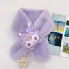 Bufanda de Oso Lindo de Imitación de Piel de Conejo para Niñas de Invierno, Cubre Cuello Grueso Cálido a Prueba de Viento para Niños, Bufanda Cruzada para Bebé