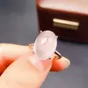 Anillo de Cristal Rosa Natural Transfronterizo Accesorios para Mujer Nicho de Alta Gama Joyería de Plata 925 10*14 Moda Venta Directa de Fábrica