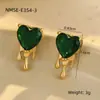 Brincos de Aço Inoxidável em Formato de Coração com Zircônias Cravejadas de Diamante Design Moderno Personalizado Joias para Orelha Atacado