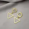 Brincos Pendentes Vazados Tendência Estilo Coreano Brincos Triangulares Curtos Presilhas de Orelha Redondas Brincos Tendência de Nicho Masculinos e Femininos