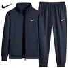 Ropa para Hombre Transfronteriza Primavera y Otoño Nuevo Conjunto de Dos Piezas Sudadera Cardigan Chaqueta con Cuello Alto y Pantalones Traje Deportivo Casual para Exteriores para Hombre