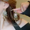 Pendientes de gota con incrustaciones de diamantes transfronterizos europeos y americanos, pendientes de lujo de alta gama, accesorios para orejas de moda de nicho, venta al por mayor desde fabricante de Yiwu