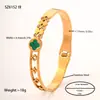Joyería para Manos Europea y Americana Anillo Geométrico Corte de Línea Árbol de la Vida Diamante de Barro Incrustado Accesorios de Pulsera Pulsera de Acero de Titanio para Mujeres