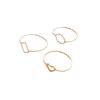 Anillo soporte vacío diy con retención de color oro de 14K anillo geométrico cuadrado rombo corazón de durazno enrollado a mano anillo de respaldo