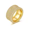 Anillo para Hombre de Plata S925 Europeo y Americano Explosiones Transfronterizas Mosan Completo Moda Flash Hueco Anillo Tendencia Hip Hop Outlet de Fábrica