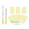 Herramientas para Decorar Pasteles Transfronterizas, Serie de Colores Nórdicos Plato Giratorio Juego de 6 Piezas, Raspador de Crema Juego de 3 Piezas, Espátula para Hornear