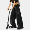 Pantalones Casuales de Senderismo Hasselblad Línea de Bloques de Color Estilo Americano para Hombre, Verano Modernos Versátiles Streetwear Deportes al Aire Libre Holgados Pantalones Cargo