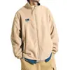 Chaqueta de estudiante con cuello alto de forro polar para pareja, abrigo casual de lana de cordero, chaqueta estilo japonés, sudadera de forro polar para hombre, otoño e invierno