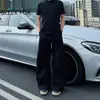 Design plissado estilo americano, calças levemente flare para mulheres e homens, calças casuais estilo outono old money, calças sociais simples de alta qualidade