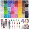 Popular 24 Cores Mistas Ab Color Strass de Resina com Fundo Plano Strass Gelatina Strass para DIY Roupas Arte de Unhas Strass para Celular