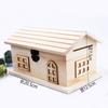 Weidzhuem Hucha de Madera con Forma de Casa de Pino, Color Madera Natural Almacenamiento DIY Almacenamiento Creativo