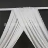 Cortina de Tela de Poliéster Cortina de Tela para Bodas Arreglo de Cortina para Bodas Cortina de Techo con Perlas de Boda Tela de Gasa para Pasillo Tela Decorativa Arco de Gasa