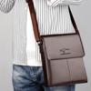 Baoding Baigou Bolsa Masculina Textura de Couro Bolsa de Ombro com Aba Bolsa Transversal Bolsa Casual para Documentos Oficiais de Negócios Bolsa Masculina Tendência
