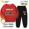Ropa Roblox Sudadera para Niños Traje de Primavera y Otoño Niños Dibujos Animados Top Holgado Pantalón Deportivo Conjunto de Dos Piezas