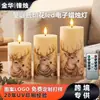 Luz electrónica de vela LED navideña, luz ambiental de decoración de ciervo para fiestas y festividades, luz nocturna recargable con control remoto para el hogar, transfronterizo
