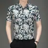 Transmissão ao Vivo de Camisas Masculinas Lisas de Manga Curta, Camisas Casuais Estampadas de Manga Meia-Manga de Alta Qualidade para o Verão, Tops Masculinos em Estoque
