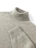 Suéter de malha de cashmere sem costura de primeira linha, suéter masculino de lapela alta e espessado com fios duplos, camisa de base quente para outono e inverno